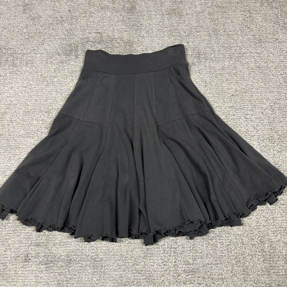 Effies Heart Trumpet Skirt Womens Small Charcoal Gray Pockets Pima Cotton